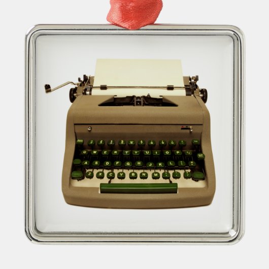 Typewriter Christmas Tree Ornament for Writers (Voorkant)