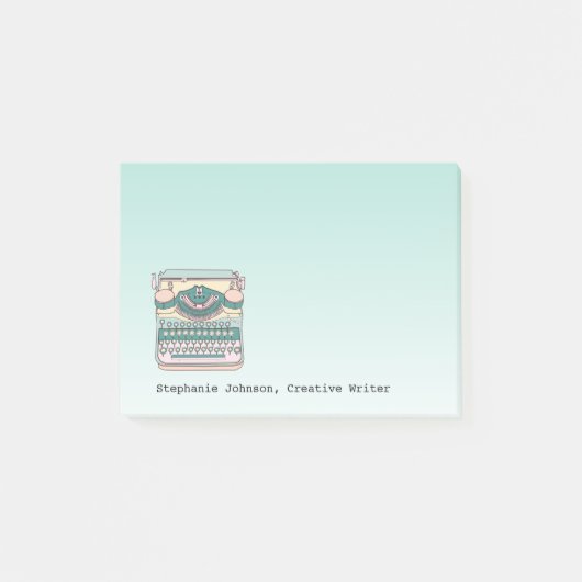  Typewriter Creative Writer gepersonaliseerd Post-it® Notes (Voorkant)