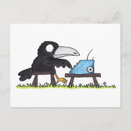 TYPEWRITER CROW briefkaart van Nicole Janes (Voorkant)
