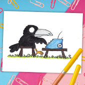 TYPEWRITER CROW briefkaart van Nicole Janes