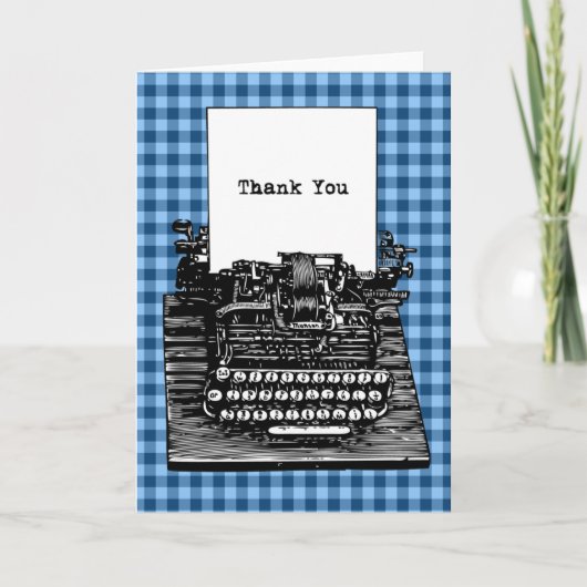Typewriter Dank u Bedankkaart (Voorkant)