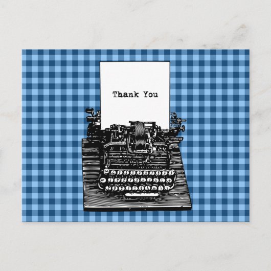  Typewriter Dank u Briefkaart (Voorkant)