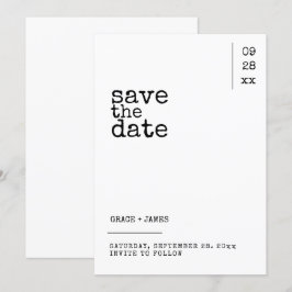 Typewriter Eenvoudige Minimalistische Typografie B Save The Date