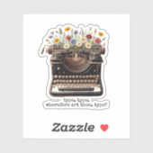  Typewriter en Wildflower Sticker
