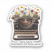  Typewriter en Wildflower Sticker (Voorkant)