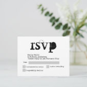 Typewriter Font RSVP Wedding Kaart ADD Extra detai (Staand voorkant)