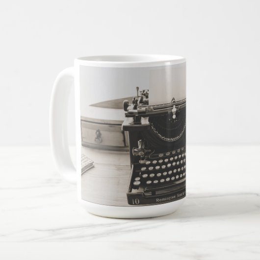 Typewriter foto Koffiemok (Voorkant links)