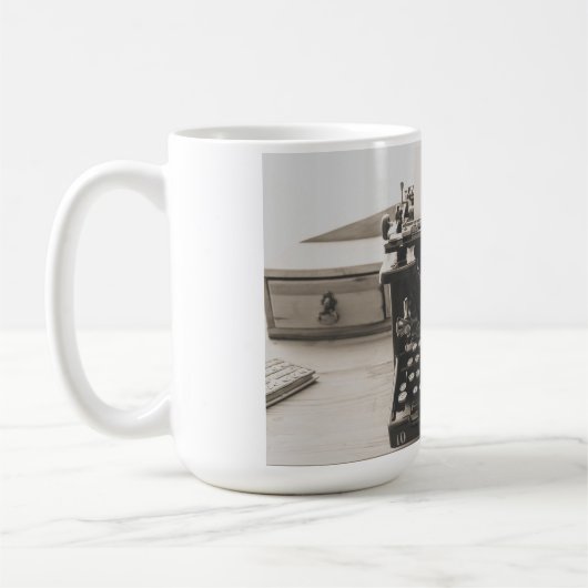  Typewriter foto Koffiemok (Links)