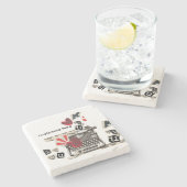 typewriter I love you Stenen Onderzetter (Zijkant)