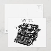  Typewriter Ink Drawing Sketch Briefkaart (Voorkant / Achterkant)