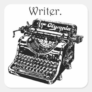  Typewriter Ink Drawing Sketch Vierkante Sticker