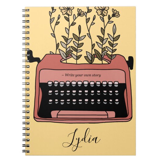 Typewriter Journal monogram Naam Retro Notitieboek (Voorkant)
