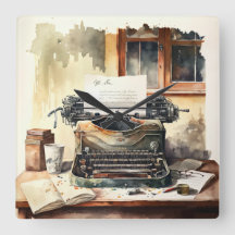  Typewriter Kantoor wandklok