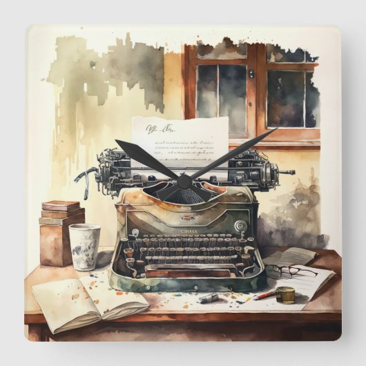  Typewriter Kantoor wandklok (Voorkant)