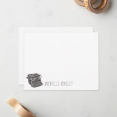 Typewriter Keyboard Writer Retro Grey  Notitiekaartje (Voorkant / Achterkant in situ)