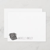 Typewriter Keyboard Writer Retro Grey  Notitiekaartje (Voorkant / Achterkant)