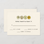 Typewriter Keys Bruiloft RSVP (Voorkant / Achterkant)