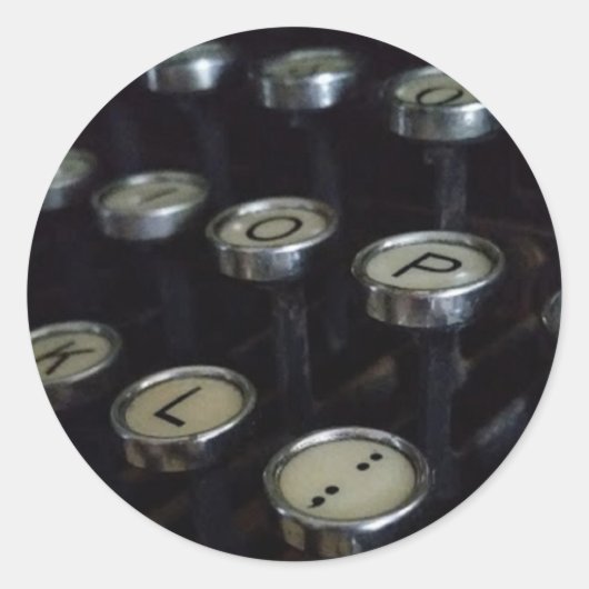  Typewriter Keys Ronde Sticker, Glanzend Ronde Sticker (Voorkant)