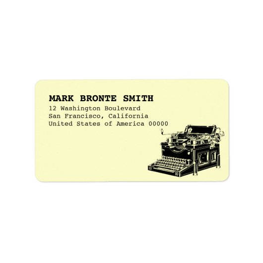  Typewriter Label Adres (Voorkant)