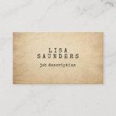 Typewriter Lettertype Antiek papier minimalist Visitekaartje (Voorkant)