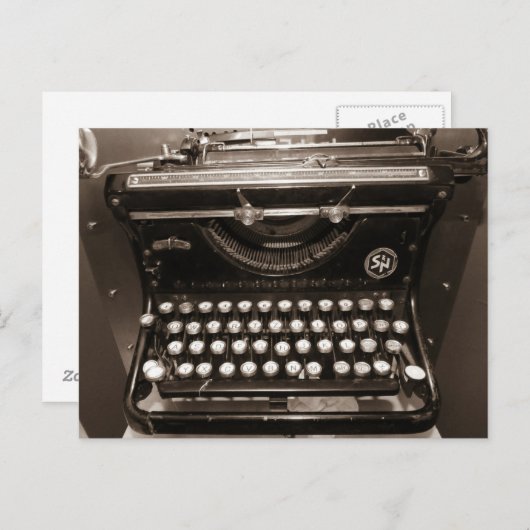 Typewriter Machine Briefkaart (Voorkant / Achterkant)
