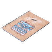 Typewriter met wervelende schrijversideeën Notitieboek (Linkerzijde)