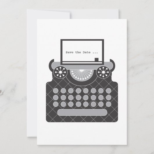 Typewriter Opslaan Datum Save The Date (Voorkant)