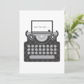 Typewriter Opslaan Datum Save The Date (Staand voorkant)