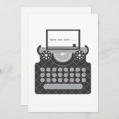 Typewriter Opslaan Datum Save The Date (Voorkant / Achterkant)