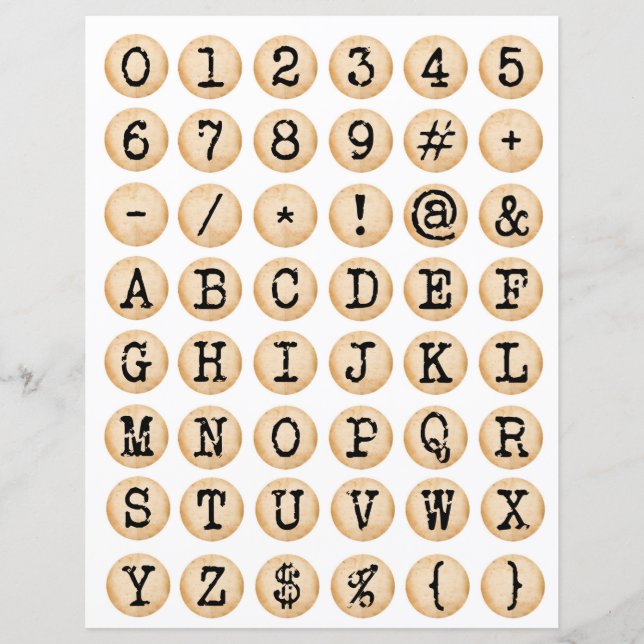 Typewriter ornamental old letters collage (Voorkant)