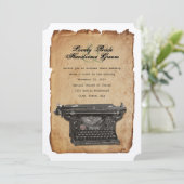  Typewriter perkament bruiloft uitnodiging (Staand voorkant)