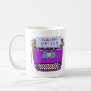 Typewriter Retro Modern Paarse Writer Name Koffiemok