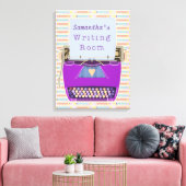 Typewriter Schrijfkamer Auteur Aangepaste naam Paa Canvas Afdruk (Insitu (Woonkamer))