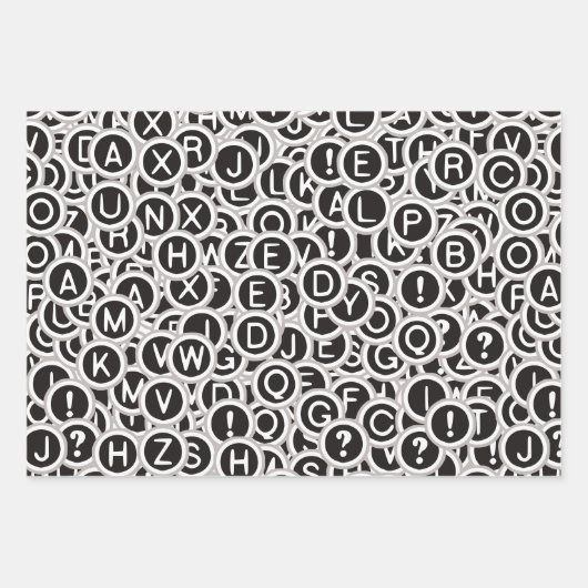  Typewriter Sleutels Inpakpapier Vel (Voorkant)