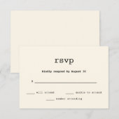  Typewriter Tekst Bruiloft RSVP Kaartje (Voorkant / Achterkant)