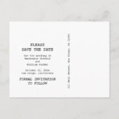  Typewriter Tekstfoto De datum opslaan Aankondigingskaart (Achterkant)
