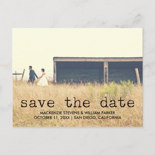  Typewriter Tekstfoto De datum opslaan Aankondigingskaart (Voorkant)