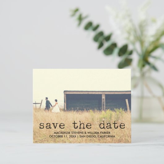  Typewriter Tekstfoto De datum opslaan Aankondigingskaart (Staand voorkant)