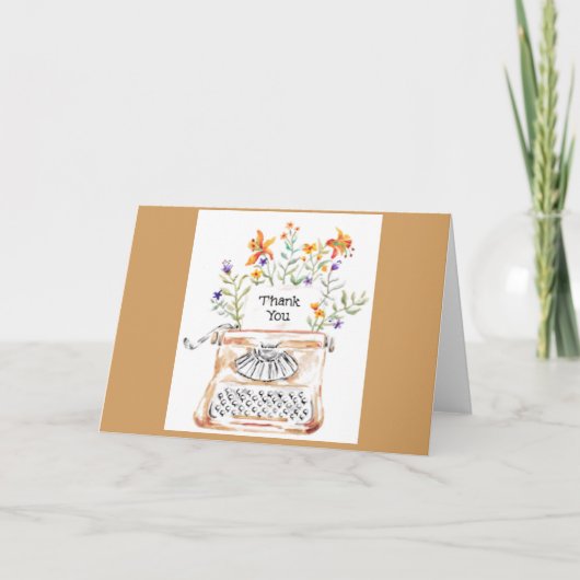 Typewriter Thanks Greeting Card Bedankkaart (Voorkant)