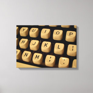 Typewriter toetsen op canvas afdruk