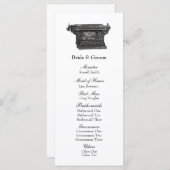  Typewriter Trouwprogramma Programmakaart (Voorkant / Achterkant)