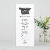  Typewriter Trouwprogramma Programmakaart (Staand voorkant)