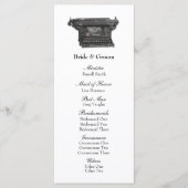  Typewriter Trouwprogramma Programmakaart (Voorkant)