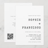  Typewriter Typografie Alles in één bruiloft Kaart (Voorkant / Achterkant)