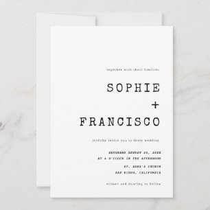  Typewriter Typografie Alles in één bruiloft Kaart