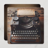 Typewriter Verjaardagsfeest Kaart (Voorkant / Achterkant)