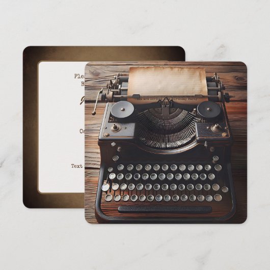 Typewriter Verjaardagsfeest Kaart (Voorkant / Achterkant)