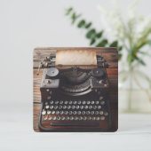 Typewriter Verjaardagsfeest Kaart (Staand voorkant)