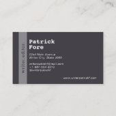 Typewriter Writer Editor Visitekaartje (Achterkant)