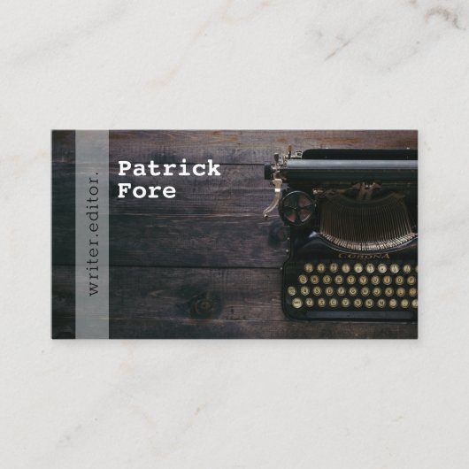 Typewriter Writer Editor Visitekaartje (Voorkant)